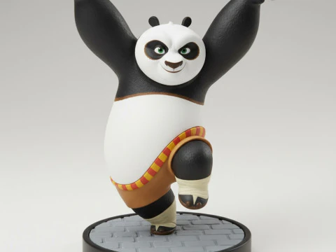 Boneca 3d style manga po dragon warrior kung fu panda caricato 3D Print Model