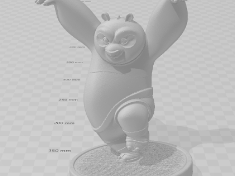 Boneca 3d style manga po dragon warrior kung fu panda caricato 3D Print Model