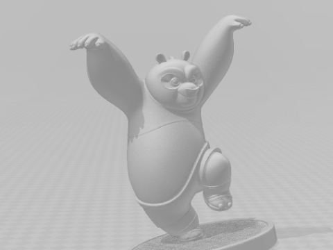 Boneca 3d style manga po dragon warrior kung fu panda caricato 3D Print Model