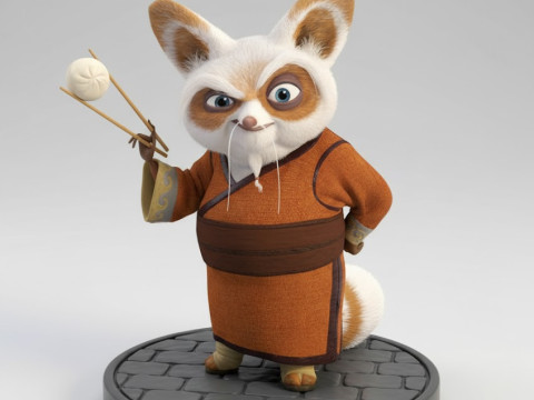 Boneca 3d style manga mestre fu kung fu panda caricato Modelo de Impressão 3D