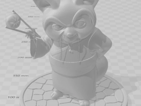 Boneca 3d style manga mestre fu kung fu panda caricato 3D Print Model