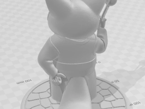 Boneca 3d style manga mestre fu kung fu panda caricato 3D Print Model