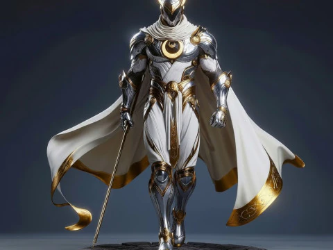 Boneca 3d style manga guerreiro armadura rpg war 3D Print Model