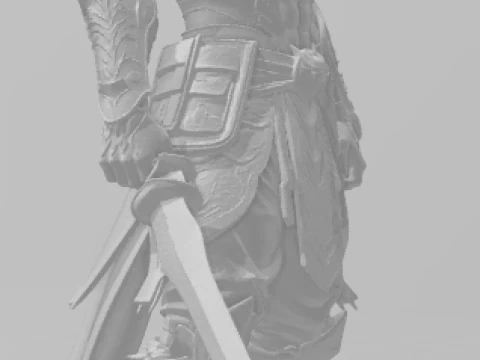 Boneca 3d style manga guerreiro armadura rpg war samurai lobo 3D Print Model