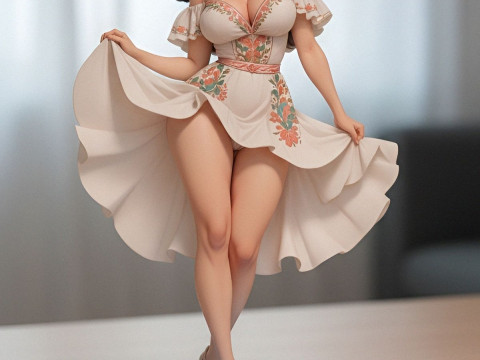Boneca 3d style manga women lolli anime caricato 3D प्रिंट मॉडल
