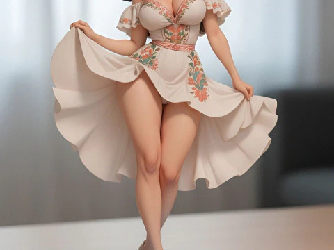 Boneca 3d style manga women lolli anime caricato 3D Print Model