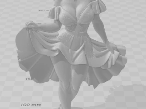 Boneca 3d style manga women lolli anime caricato 3D Print Model