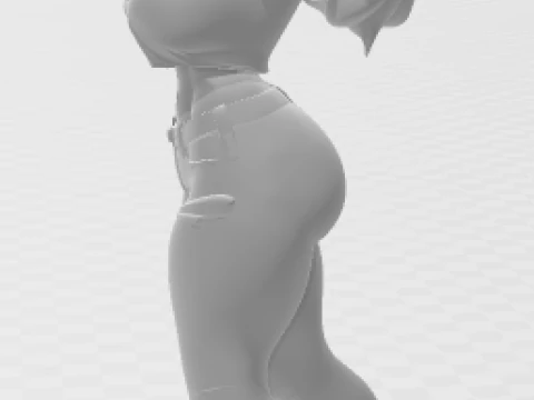 Boneca 3d style manga women lolli anime caricato 3D Print Model