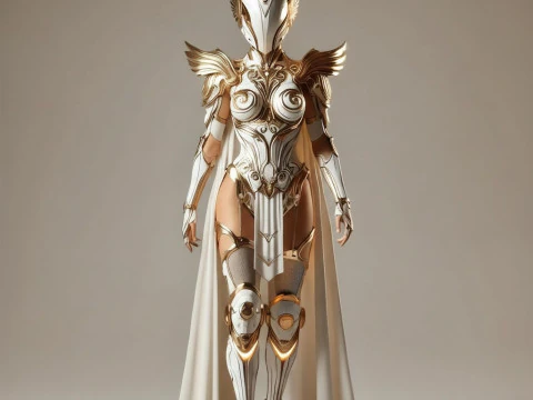 Boneca 3d styl manga kobiety loli anime wojownik armadura bóg caricato Model do druku 3D