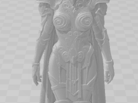 Boneca 3d style manga women lolli anime warrior armadura god caricato 3D Print Model