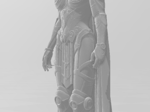 Boneca 3d style manga women lolli anime warrior armadura god caricato 3D Print Model