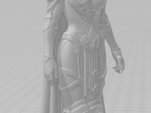 Boneca 3d style manga women lolli anime warrior armadura god caricato 3D Print Model