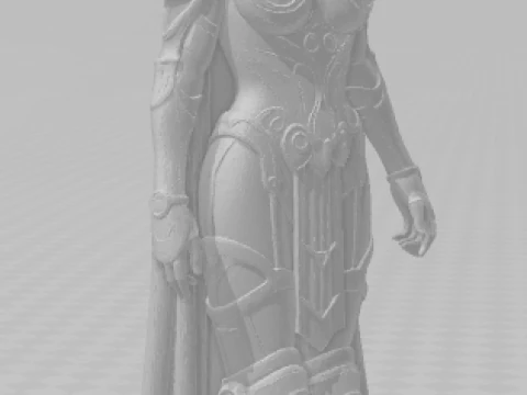 Boneca 3d style manga women lolli anime warrior armadura god caricato 3D Print Model