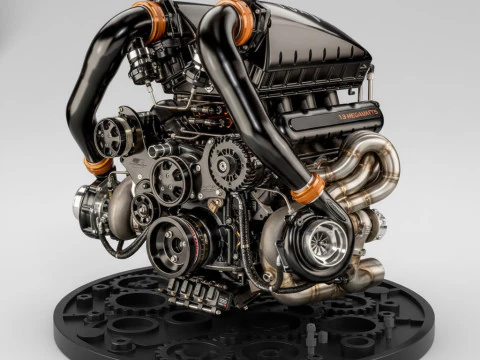 Boneca 3d style manga anime motor bi turbo caricato 3D Print Model