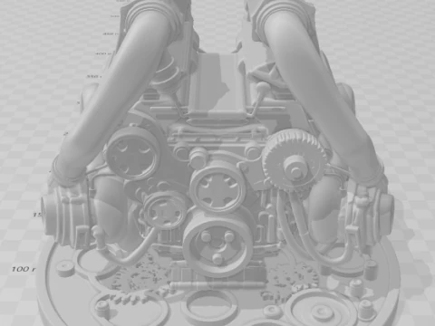 Boneca 3d style manga anime motor bi turbo caricato 3D Print Model