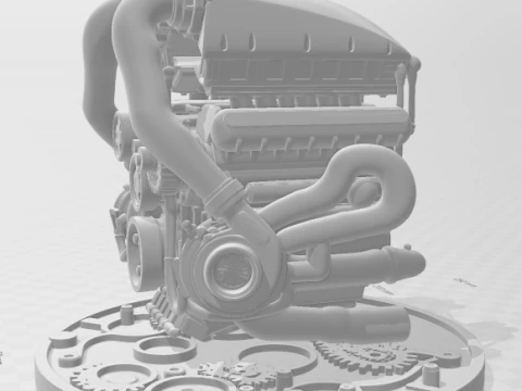 Boneca 3d style manga anime motor bi turbo caricato 3D Print Model