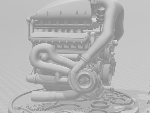 Boneca 3d style manga anime motor bi turbo caricato 3D Print Model