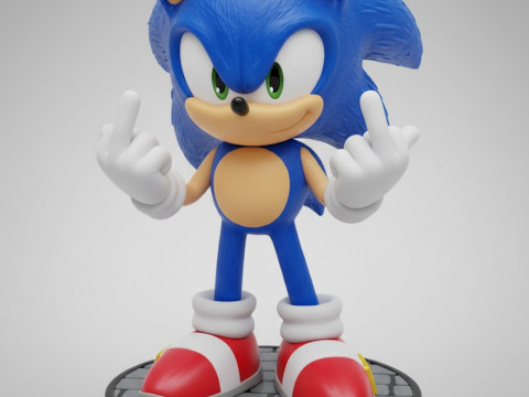 Boneca 3d style manga anime sonic mal educado caricato Modèles 3D en vedette