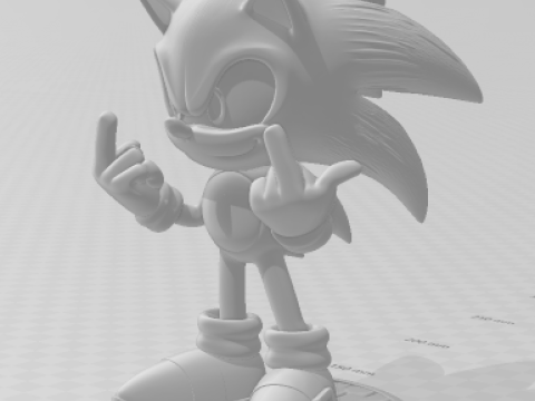 Boneca 3d style manga anime sonic mal educado caricato 3D Print Model