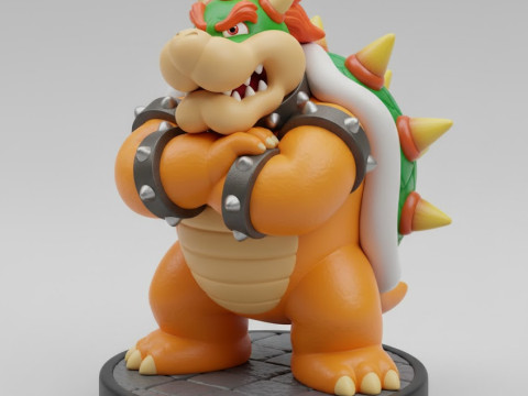 Boneca 3d style manga anime koopa mario nintendo caricato Model Cetak 3D