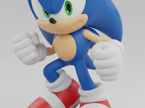 Boneca 3d style manga anime sonic sega caricato 3D Print Model