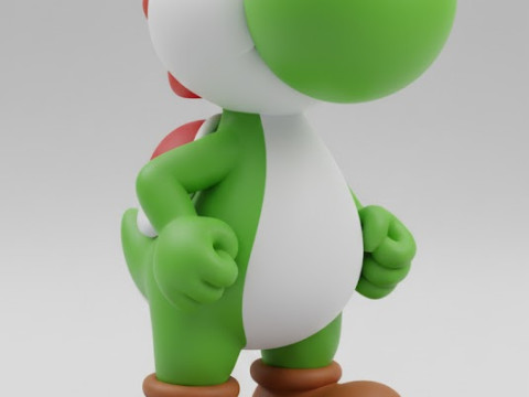 Boneca 3d style manga anime yoshi mario caricato Model Cetak 3D