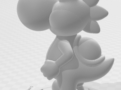 Boneca 3D 风格漫画动漫 Yoshi Mario Caricato 3D 打印模型