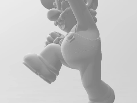 Boneca 3d style manga anime nintendo mario caricato 3D Print Model