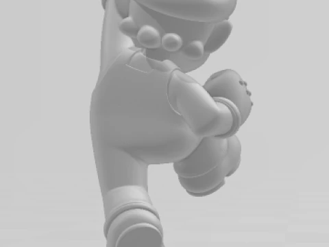 Boneca 3d style manga anime nintendo mario caricato 3D Print Model