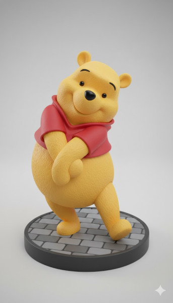 Boneca 3D 风格漫画动漫 ursinho pooh caricato 3D 打印模型 .c4d .max .obj .3ds .fbx .stl .blend 