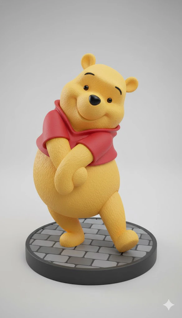 Boneca 3d style manga anime ursinho pooh caricato 3D Print Model .c4d .max .obj .3ds .fbx .stl .blend 