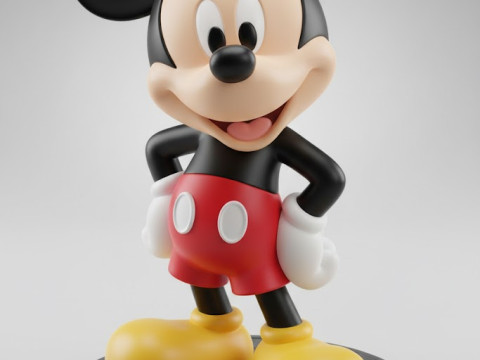 Boneca 3d style manga anime mickey mouse caricato Modèles 3D en vedette