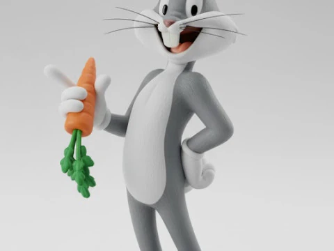 Boneca 3d style manga anime bugs bunny pernalonga caricato Modello di stampa 3D