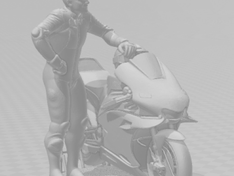 Boneca 3d style manga anime piloto e moto gp caricato 3D Print Model