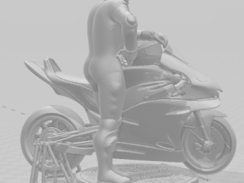 Boneca 3d style manga anime piloto e moto gp caricato 3D Print Model