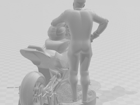 Boneca 3d style manga anime piloto e moto gp caricato 3D Print Model
