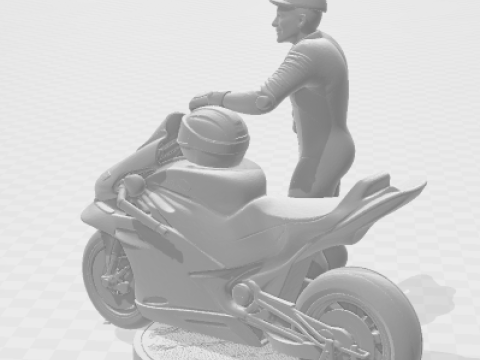 Boneca 3d style manga anime piloto e moto gp caricato 3D Print Model