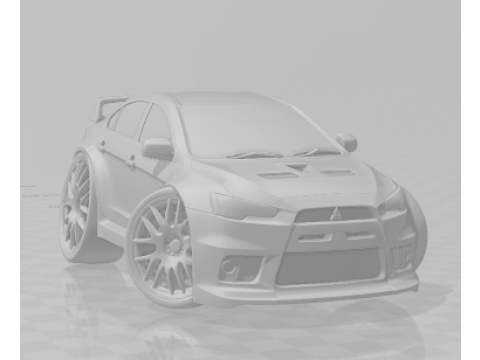 Bonecos 3d style manga anime mitsu evo car caricato Modèles 3D en vedette
