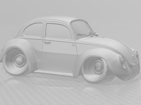 Bonecos 3d style manga anime VW beetle fusca caricato 3D Print Model