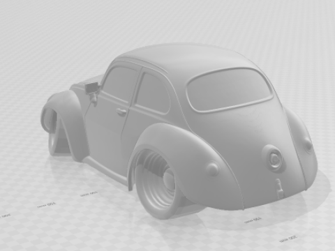Bonecos 3d style manga anime VW beetle fusca caricato 3D Print Model