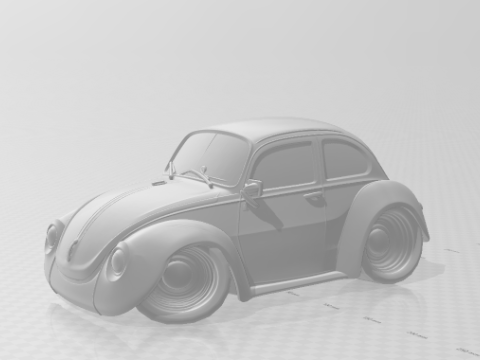 Bonecos 3d style manga anime VW beetle fusca caricato 3D Print Model