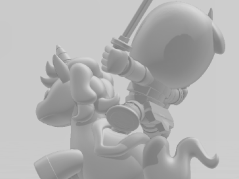 Manga anime gaya 3d Bonecos dpool unicornio caricato Model Cetak 3D