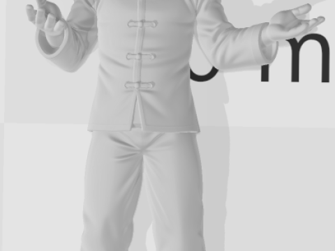 Bonecos 3d style manga anime bruce lee caricato Modèles 3D en vedette
