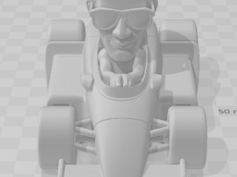 Bonecos 3d style manga anime f1 senna caricato Modèles 3D en vedette