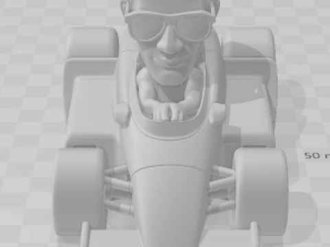 Bonecos 3d style manga anime f1 senna caricato 3D Print Model