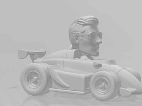 Bonecos style 3d manga anime f1 senna caricato Modèles 3D en vedette