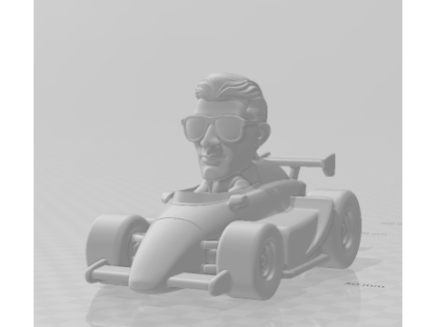 Bonecos style 3d manga anime f1 senna caricato Modèles 3D en vedette