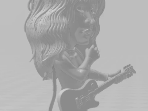 Bonecos 3d style manga anime kiss vocal caricato 3D Print Model