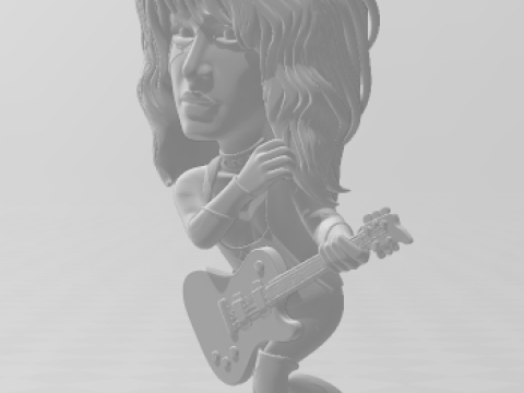 Bonecos 3d style manga anime kiss vocal caricato 3D Print Model