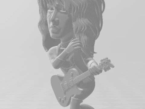 Bonecos 3d style manga anime kiss vocal caricato 3D Print Model